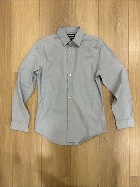 Express Men’s Gray Long-Sleeve Dress Shirt